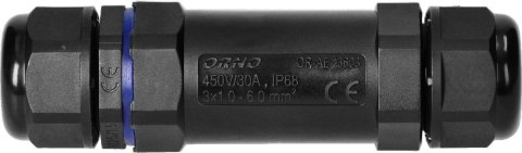 Konektor Mufa kablowa prosta IP68, M25, 3x6mm², 450V/30A OR-AE-13603 Konektor Mufa kablowa prosta IP68, M25, 3x6mm², 450V/30A OR-AE-13603