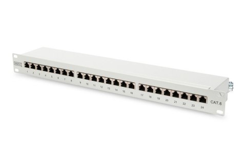 Patch panel 19" 24 porty, kat.6, S/FTP, 1U, wspornik kablowy, szary (kompletny) Patch panel 19" 24 porty, kat.6, S/FTP, 1U, wspornik kablowy, szary (kompletny)