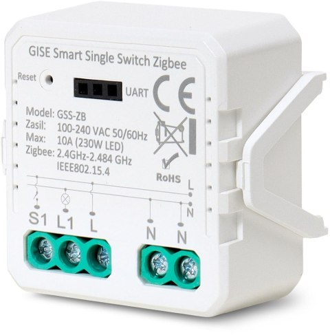 GISE Smart Pojedynczy moduł przekaźnikowy (bez N) Zigbee | Tuya | GSS-ZB-NN GISE Smart Pojedynczy moduł przekaźnikowy (bez N) Zigbee | Tuya | GSS-ZB-NN