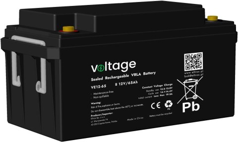 Akumulator AGM Voltage 12V 65Ah VE12-65 (Żywotność 6-9 lat) Akumulator AGM Voltage 12V 65Ah VE12-65 (Żywotność 6-9 lat)