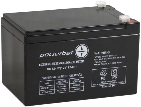 Akumulator AGM POWERBAT CB 12V 12Ah Akumulator AGM POWERBAT CB 12V 12Ah