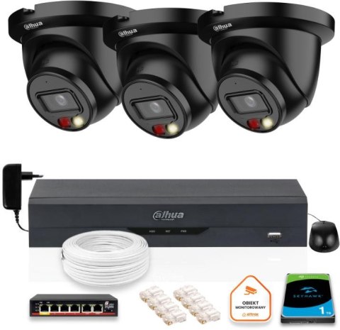 ZESTAW 3 Kamery IP Dahua 5mpx IPC-HDW2549TM-S-IL-0280B-BLACK + DYSK 1TB ZESTAW 3 Kamery IP Dahua 5mpx IPC-HDW2549TM-S-IL-0280B-BLACK + DYSK 1TB