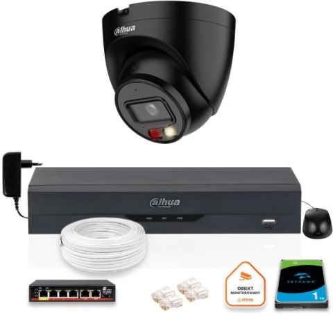 ZESTAW Kamera IP Dahua 4mpx IPC-HDW1439V-A-IL-BLACK + DYSK 1TB ZESTAW Kamera IP Dahua 4mpx IPC-HDW1439V-A-IL-BLACK + DYSK 1TB