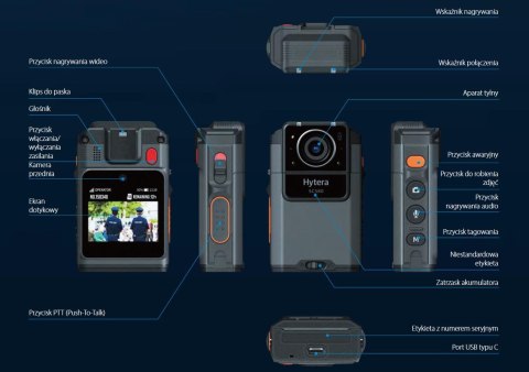 Kamera nasobna Hytera SC580 SL 64GB