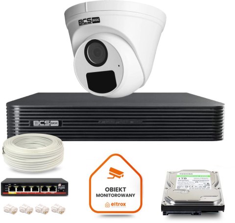 Zestaw monitoringu IP BCS Basic 1x Kamera BCS-B-EIP15FR3(2.0) Rejestrator z dyskiem 1TB Zestaw monitoringu IP BCS Basic 1x Kamera BCS-B-EIP15FR3(2.0) Rejestrator z dyskiem 1TB