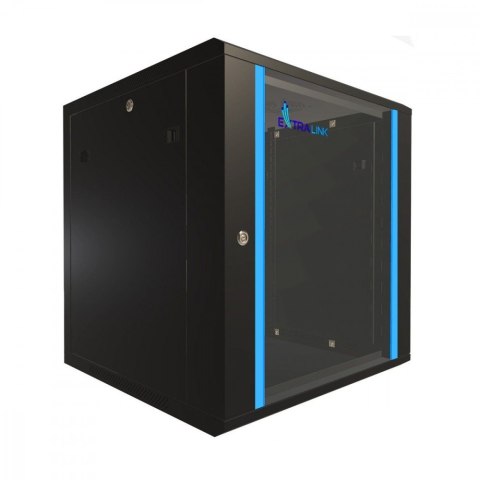 Szafka wisząca rack 12U 600x600 czarna szklane drzwi Szafka wisząca rack 12U 600x600 czarna szklane drzwi