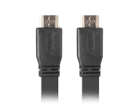 Kabel HDMI-HDMI v2.0 1.8m czarny płaski 4K 60Hz, pełna miedź Kabel HDMI-HDMI v2.0 1.8m czarny płaski 4K 60Hz, pełna miedź