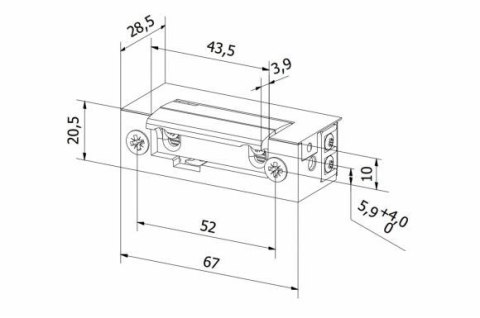 Elektrozaczep BIRA symetryczny ES1-001 12V AC/DC podstawowy Elektrozaczep BIRA symetryczny ES1-001 12V AC/DC podstawowy