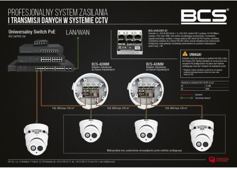 Switch POE BCS POWER BCS-xPoE3/EXT-AT Switch POE BCS POWER BCS-xPoE3/EXT-AT