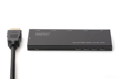 Rozdzielacz (Splitter) Ultra Slim HDMI 1x4 4K 60Hz 3D HDR HDCP 2.2 18 Gbps Micro USB Rozdzielacz (Splitter) Ultra Slim HDMI 1x4 4K 60Hz 3D HDR HDCP 2.2 18 Gbps Micro USB