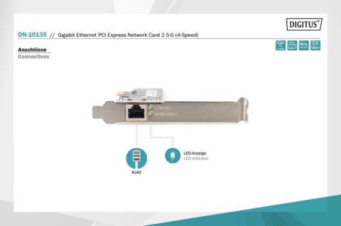 Karta sieciowa przewodowa PCI Express 1x RJ45 2.5 Gigabit Ethernet 10/100/1000/2500Mbps Karta sieciowa przewodowa PCI Express 1x RJ45 2.5 Gigabit Ethernet 10/100/1000/2500Mbps