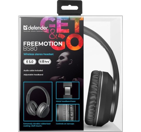 Słuchawki bezprzewodowe nauszne Freemotion B580 Czarne Słuchawki bezprzewodowe nauszne Freemotion B580 Czarne