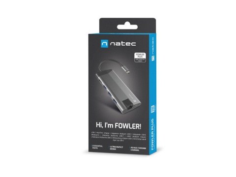 Stacja dokująca Multiport Fowler Plus USB-C PD, 3x USB 3.0, HDMI 4K, RJ45, SD, micro SD Stacja dokująca Multiport Fowler Plus USB-C PD, 3x USB 3.0, HDMI 4K, RJ45, SD, micro SD