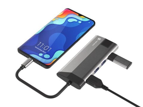 Stacja dokująca Multiport Fowler Plus USB-C PD, 3x USB 3.0, HDMI 4K, RJ45, SD, micro SD Stacja dokująca Multiport Fowler Plus USB-C PD, 3x USB 3.0, HDMI 4K, RJ45, SD, micro SD