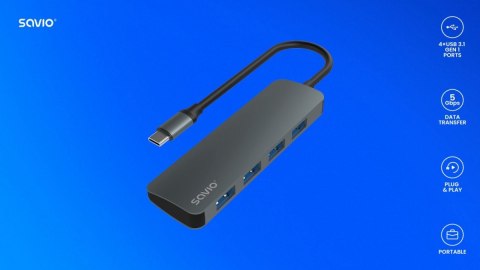 HUB 4-portowy USB 3.1 Gen.1, AK-54 HUB 4-portowy USB 3.1 Gen.1, AK-54
