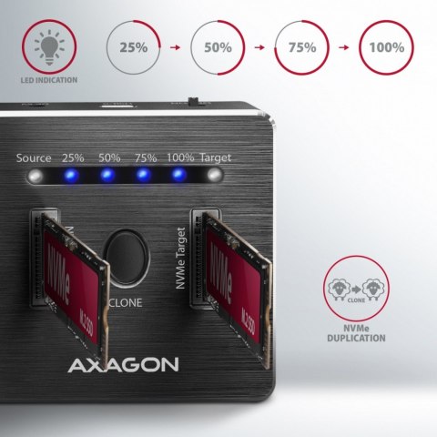 ADSA-M2C Stacja dokująca, USB-C 3.2 Gen 2 - 2x M.2 NVMe SSD CLONE MASTER ADSA-M2C Stacja dokująca, USB-C 3.2 Gen 2 - 2x M.2 NVMe SSD CLONE MASTER