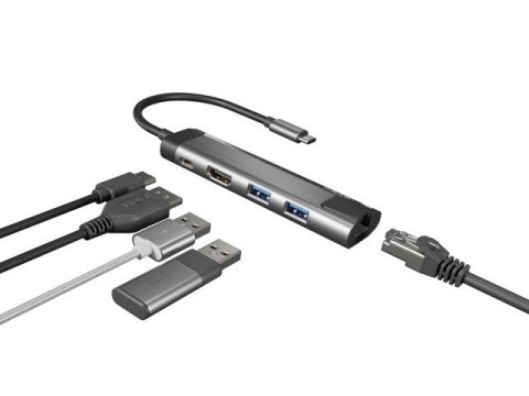 Stacja dokująca Multi Port Fowler Go USB-C - Hub 2x USB 3.0, HDMI 4K, USB-C PD, RJ45 Stacja dokująca Multi Port Fowler Go USB-C - Hub 2x USB 3.0, HDMI 4K, USB-C PD, RJ45