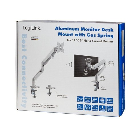 Uchwyt na monitor, 17-27 cali, max 9kg. Uchwyt na monitor, 17-27 cali, max 9kg.