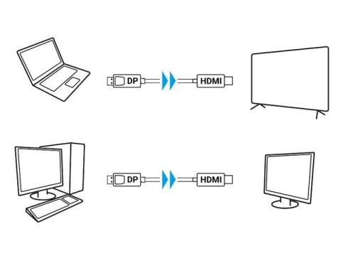 Kabel DisplayPort (M) V1.1 -> HDMI (M) 5m czarny Kabel DisplayPort (M) V1.1 -> HDMI (M) 5m czarny