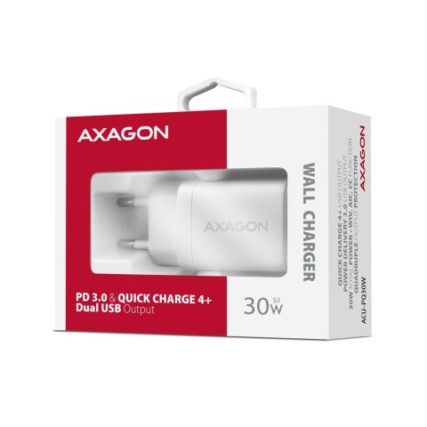 ACU-PQ30W Ładowarka sieciowa PD & QC 30W, QC3.0,4.0/AFC/FCP/PPS/Apple Biała ACU-PQ30W Ładowarka sieciowa PD & QC 30W, QC3.0,4.0/AFC/FCP/PPS/Apple Biała