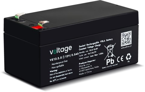 Akumulator AGM Voltage 12V 3,5Ah VE12-3.5 (Żywotność 6-9 lat) Akumulator AGM Voltage 12V 3,5Ah VE12-3.5 (Żywotność 6-9 lat)