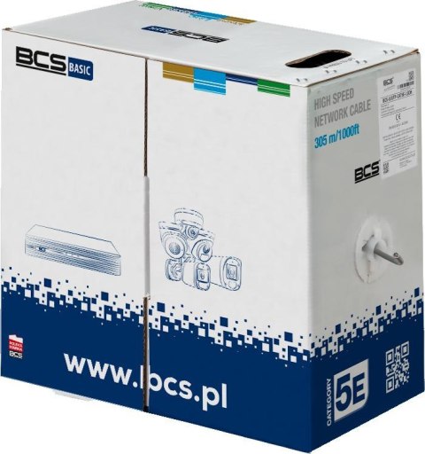 Kabel teleinformatyczny skrętka BCS BASIC BCS-B-U/UTP-CAT5E-PVC Kabel teleinformatyczny skrętka BCS BASIC BCS-B-U/UTP-CAT5E-PVC