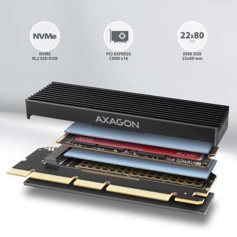 PCEM2-XS Adapter wewnętrzny PCIe x16, M.2 NVMe, chłodnica PCEM2-XS Adapter wewnętrzny PCIe x16, M.2 NVMe, chłodnica