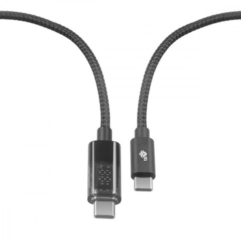 Kabel USB C - USB C 1m ze wskaźnikiem mocy ładowania LED (100 W) Kabel USB C - USB C 1m ze wskaźnikiem mocy ładowania LED (100 W)
