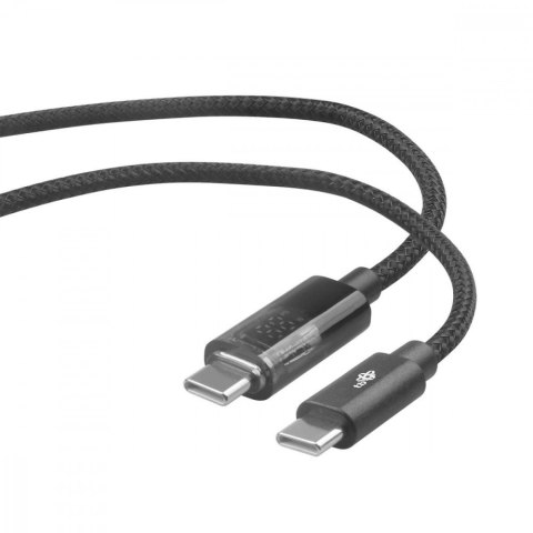Kabel USB C - USB C 1m ze wskaźnikiem mocy ładowania LED (100 W) Kabel USB C - USB C 1m ze wskaźnikiem mocy ładowania LED (100 W)