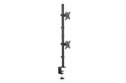 Uchwyt biurkowy pionowy 2xLCD max. 32 cale 8kg, zaciskowy, czarny Uchwyt biurkowy pionowy 2xLCD max. 32 cale 8kg, zaciskowy, czarny