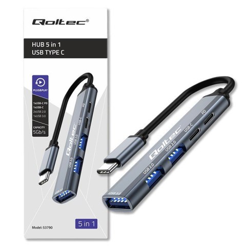 HUB adapter USB-C 3.1 5w1 | USB-C PD | USB-C | 2x USB 2.0 | USB 3.0 HUB adapter USB-C 3.1 5w1 | USB-C PD | USB-C | 2x USB 2.0 | USB 3.0