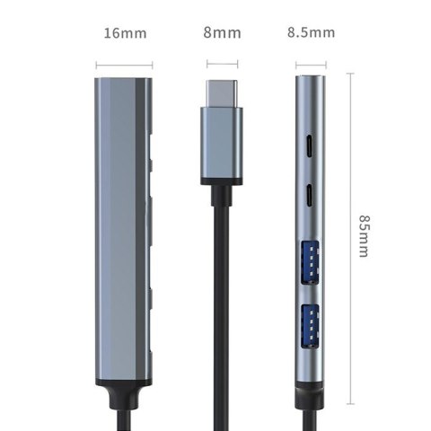 HUB adapter USB-C 3.1 5w1 | USB-C PD | USB-C | 2x USB 2.0 | USB 3.0 HUB adapter USB-C 3.1 5w1 | USB-C PD | USB-C | 2x USB 2.0 | USB 3.0