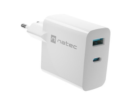 Ładowarka sieciowa RIBERA GAN 1X USB-A + 1X USB-C 65W Biała Ładowarka sieciowa RIBERA GAN 1X USB-A + 1X USB-C 65W Biała