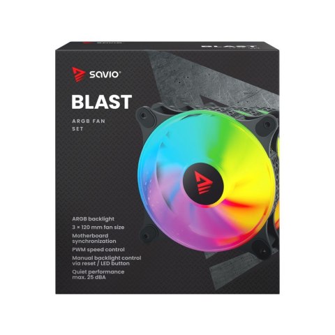 Wentylator BLAST FAN SET 3 x 120mm ARGB 3-pin 5V, 4-pin 12V Wentylator BLAST FAN SET 3 x 120mm ARGB 3-pin 5V, 4-pin 12V