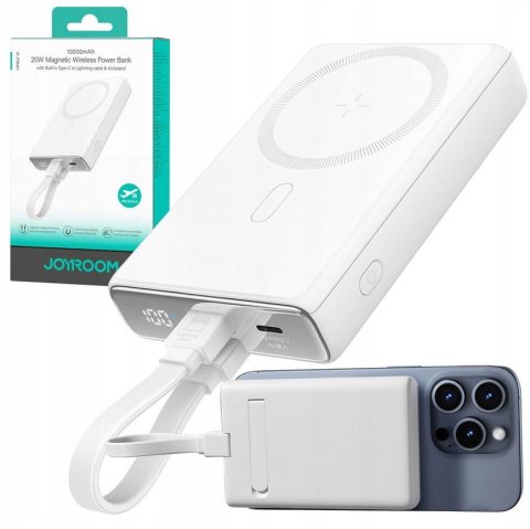 Powerbank Joyroom JR-PBM01 10000mAh 20W 1x USB-C 2x Lightning biały + kabel Powerbank Joyroom JR-PBM01 10000mAh 20W 1x USB-C 2x Lightning biały + kabel