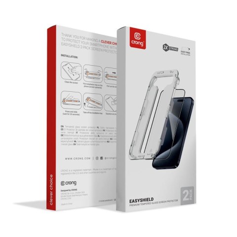 Szkło hartowane EasyShield 2-Pack - iPhone 16 Plus / iPhone 15 Plus (2 sztuki) Szkło hartowane EasyShield 2-Pack - iPhone 16 Plus / iPhone 15 Plus (2 sztuki)