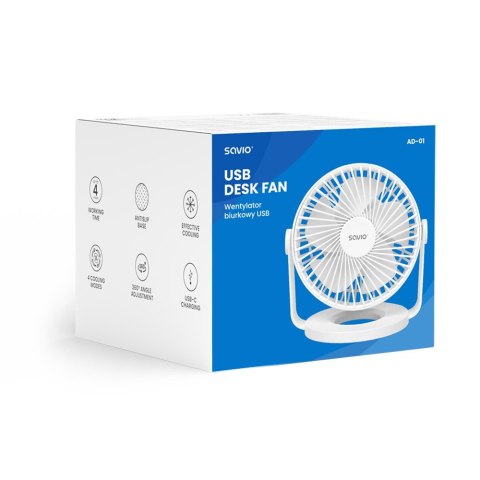 Wentylator biurkowy USB AD-01 White Wentylator biurkowy USB AD-01 White