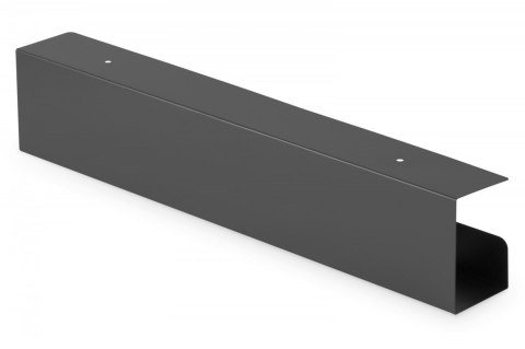 Kanał stalowy do organizacji kabli / listew zasilających pod biurkiem, montaż śruby, 60 cm, czarny Kanał stalowy do organizacji kabli / listew zasilających pod biurkiem, montaż śruby, 60 cm, czarny