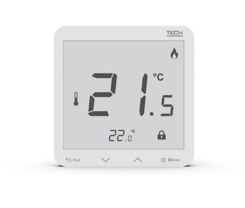 Bezprzewodowy regulator pokojowy bateryjny dopuszkowy biały R-8PB PLUS Tech Sterowniki Bezprzewodowy regulator pokojowy bateryjny dopuszkowy biały R-8PB PLUS Tech Sterowniki