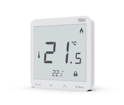 Bezprzewodowy regulator pokojowy bateryjny dopuszkowy biały R-8PB PLUS Tech Sterowniki Bezprzewodowy regulator pokojowy bateryjny dopuszkowy biały R-8PB PLUS Tech Sterowniki