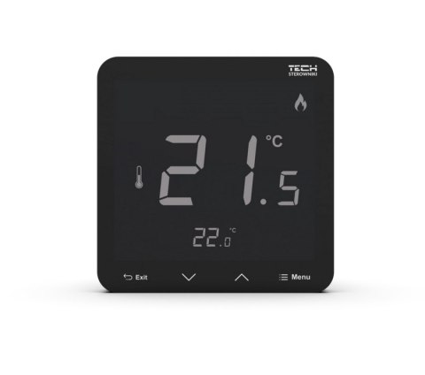 Bezprzewodowy regulator pokojowy zasilany 230v dopuszkowy czarny R-8PZ PLUS Tech Sterowniki Bezprzewodowy regulator pokojowy zasilany 230v dopuszkowy czarny R-8PZ PLUS Tech Sterowniki