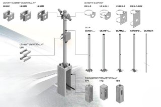 Słup ATS SKAM1/3 pod montaż kamer CCTV