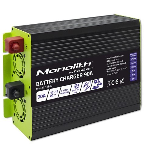 Inteligentna ładowarka do akumulatorów LiFePO4 AGM GEL SLA | 90A | 12V Inteligentna ładowarka do akumulatorów LiFePO4 AGM GEL SLA | 90A | 12V