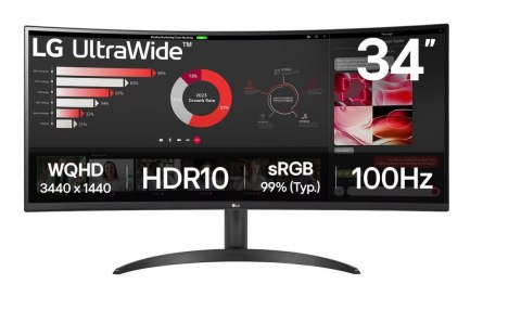 Monitor LG 34WR50QK-B 34 cale IPS Monitor LG 34WR50QK-B 34 cale IPS