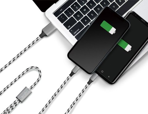 Kabel USB2.0 A/M do micro USB + USB-C, 1.2m Kabel USB2.0 A/M do micro USB + USB-C, 1.2m