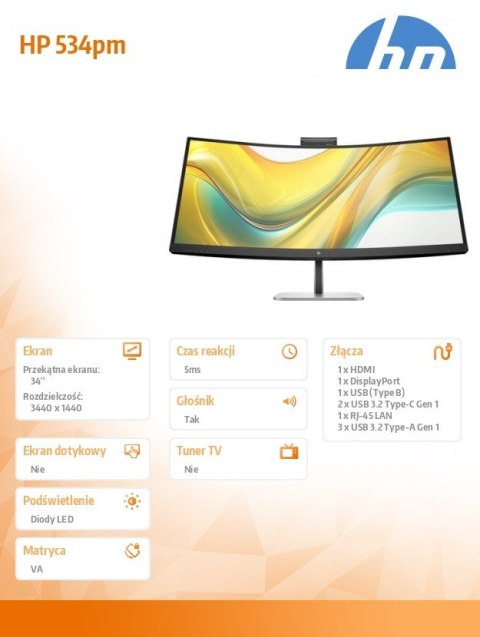 Monitor konferencyjny S5 Pro 534pm WQHD 9E0Z2UT#ABB Monitor konferencyjny S5 Pro 534pm WQHD 9E0Z2UT#ABB