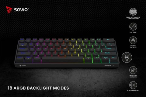 Klawiatura mechaniczna BLACKOUT X2 OUTEMU Blue, Hot Swap Klawiatura mechaniczna BLACKOUT X2 OUTEMU Blue, Hot Swap