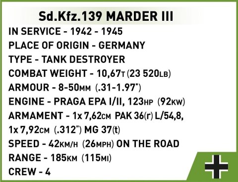 Klocki Sd.Kfz. Marder III 486 klocków Klocki Sd.Kfz. Marder III 486 klocków