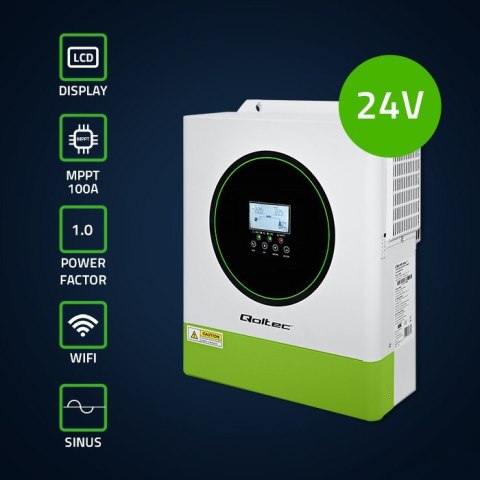 Hybrydowy Inwerter solarny Off-Grid 3500W | 100A | 24V | MPPT | BMS | opcja Wi-Fi | Sinus | Power Factor 1.0 Hybrydowy Inwerter solarny Off-Grid 3500W | 100A | 24V | MPPT | BMS | opcja Wi-Fi | Sinus | Power Factor 1.0