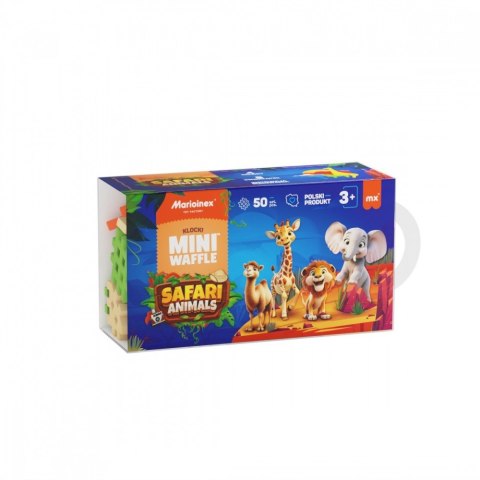 Klocki Mini Waffle - Zwierzęta Safari 50 elementów Klocki Mini Waffle - Zwierzęta Safari 50 elementów
